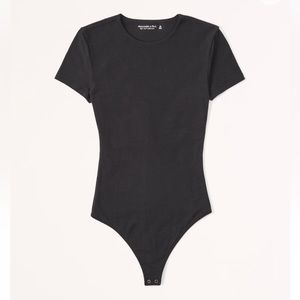 Cotton-Blend Seamless Fabric Tee Bodysuit